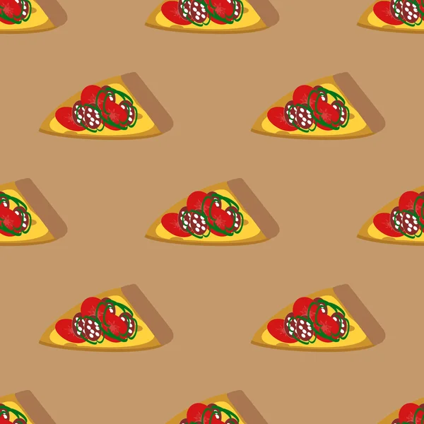 Modèle sans couture avec des tranches de la pizza — Image vectorielle