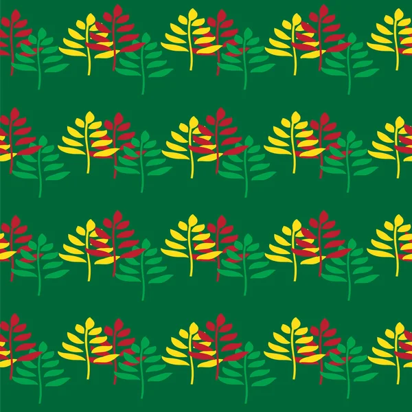 緑の背景の枝とのシームレスなパターン — ストックベクタ