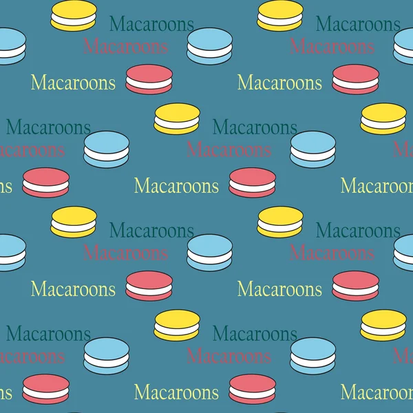 Seamless background with macaroons — Stock Vector