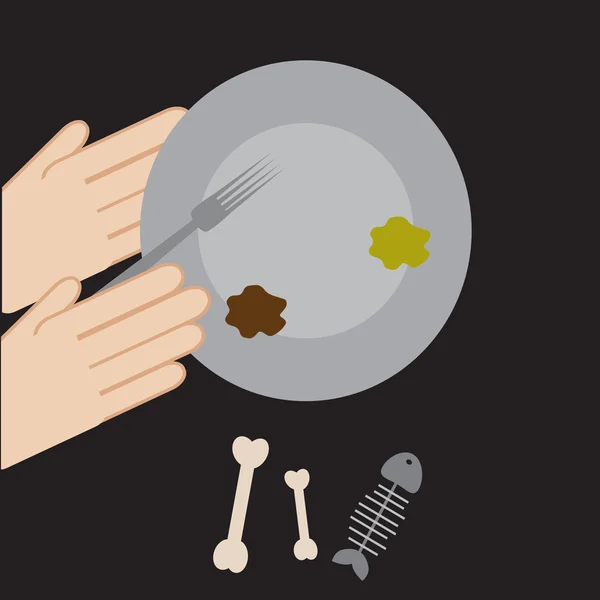 L'humain nettoie une assiette — Image vectorielle
