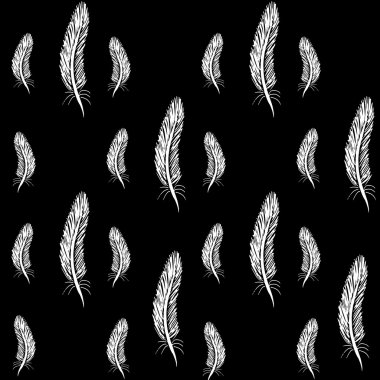 Siyah arka plan üzerine çizilmiş eşarplı seamless modeli