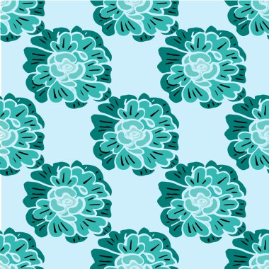 Çizilmiş çiçekler ile Seamless Modeli