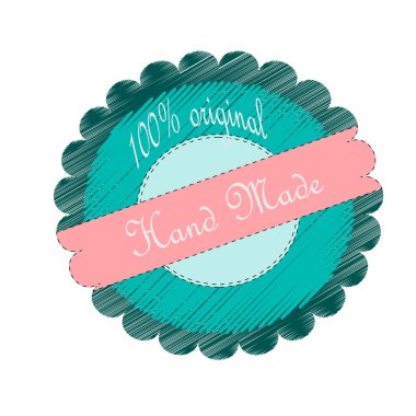 Vektör el yapımı etiketi