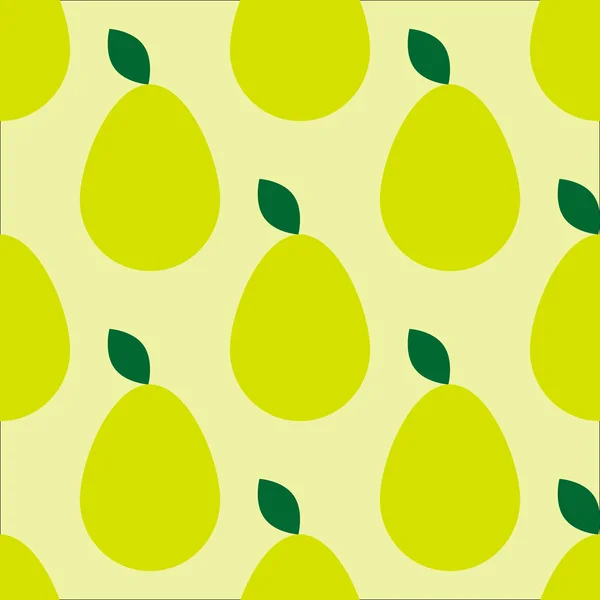Modèle sans couture rétro aux poires mûres — Image vectorielle