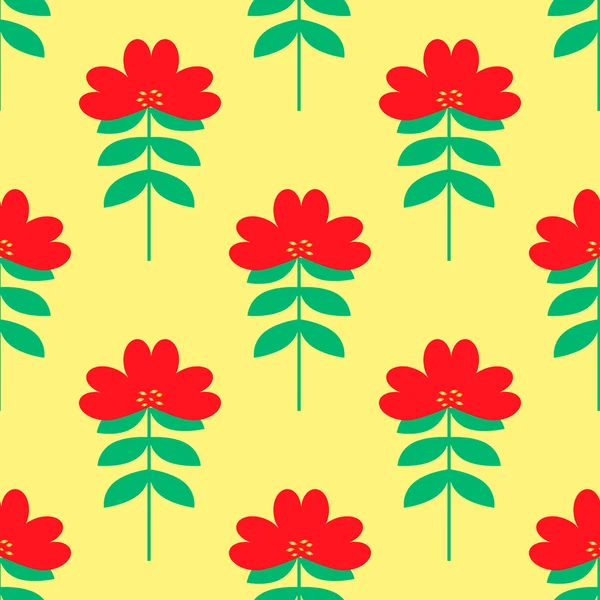Motif sans couture fleur rétro — Image vectorielle