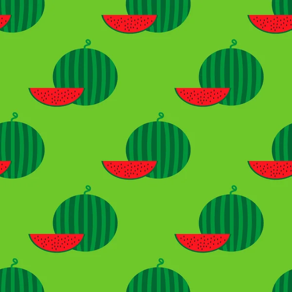 Seamless pattern with watermelon — Stock Vector