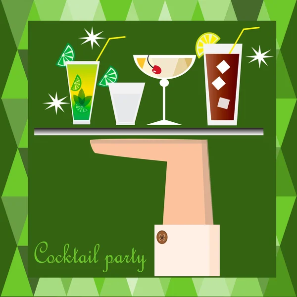 Cocktailparty-Plakat — Stockvektor