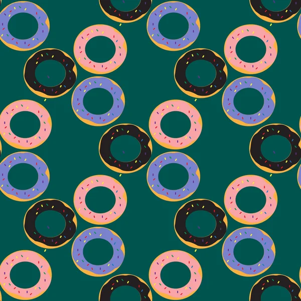 Donuts motif sans couture — Image vectorielle