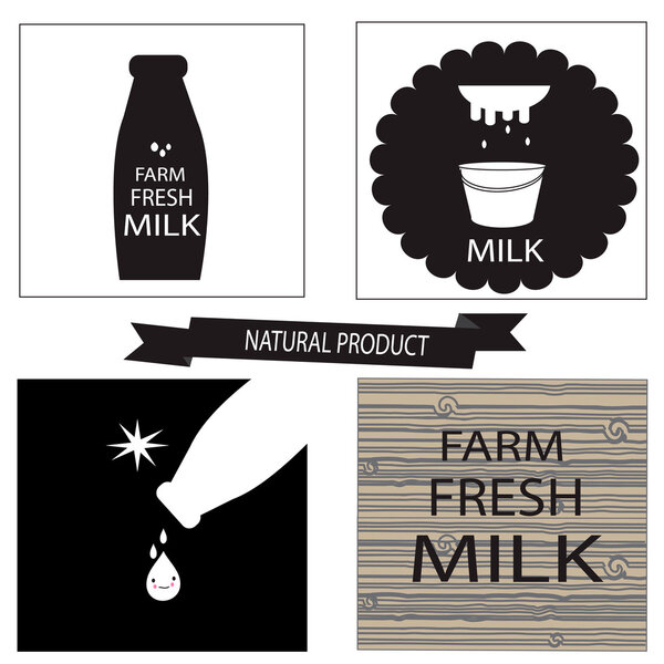Set of milk labels design