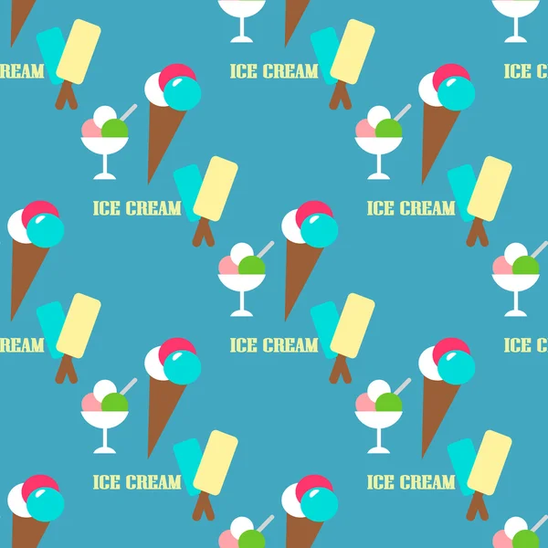 Hladký vzor se zmrzlinou — Stockový vektor