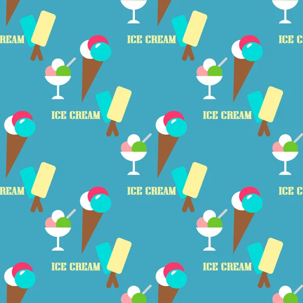 Patrón sin costuras con helado — Vector de stock