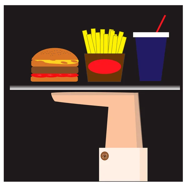 Illustratie met fast food — Stockvector