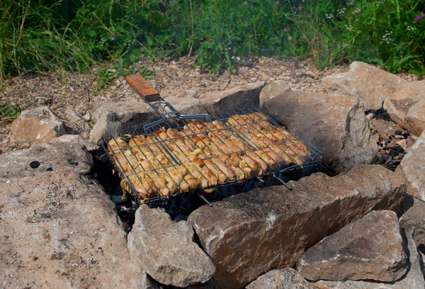 Maso na grilu — Stock fotografie