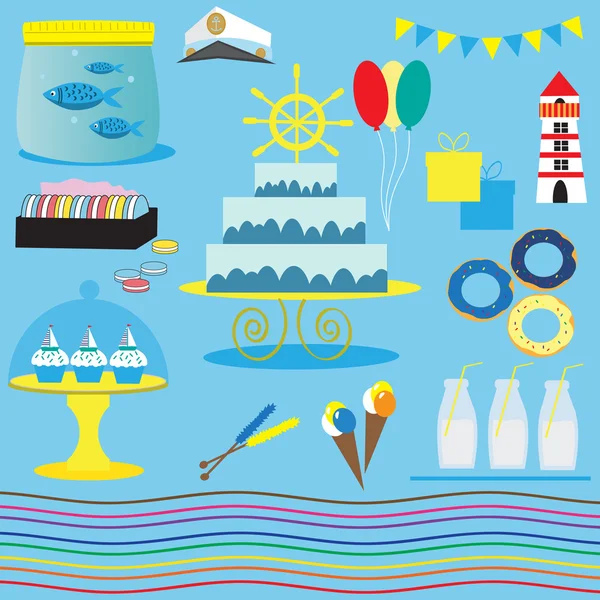 Marine set for celebration — Stock Vector