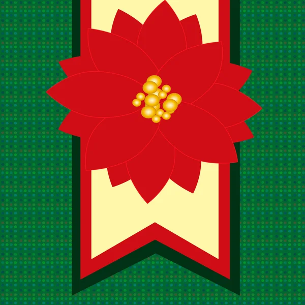 Carte de Noël avec poinsettia — Image vectorielle