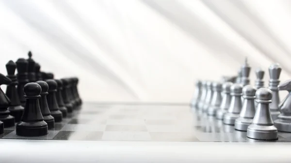 Siyah beyaz satranç tahtası. — Stok fotoğraf