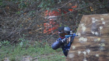 Paintball oyun, arena, eylem fotoğraf.
