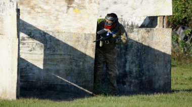 Paintball oyun, arena, eylem fotoğraf.