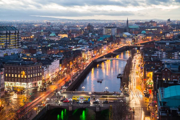 Dublin Skyline at Night — Stock Photo, Image