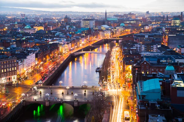 Dublin manzarası, gece — Stok fotoğraf