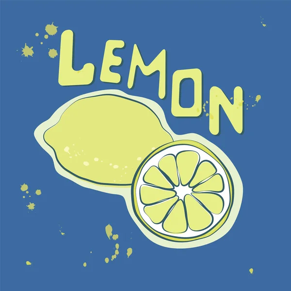 Das Plakat mit dem Bild einer Zitrone — Stockvektor