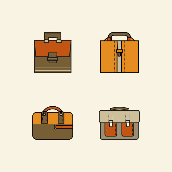 Four cases of vector icons