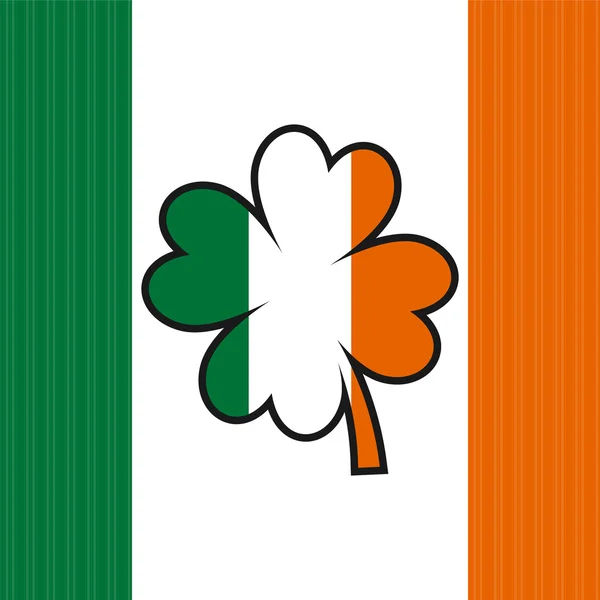 Bandera y trébol irlandés — Archivo Imágenes Vectoriales