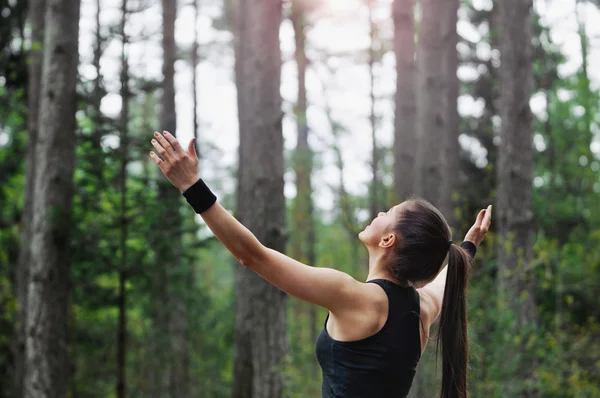 Healthy lifestyle fitness sporty runner enjoying start of the da Stock Photo