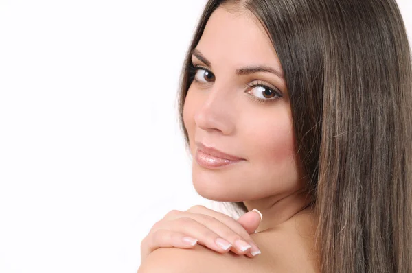 Portrait of beautiful young woman with pure skin and strong heal — Stock Photo, Image