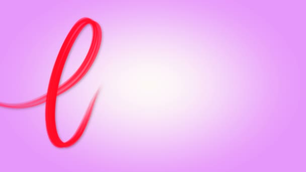 Woord liefde geschreven rood op roze — Stockvideo