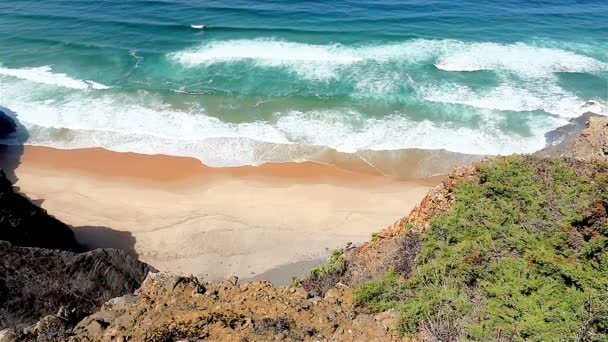 Private beach west coast Portugal — Stock Video