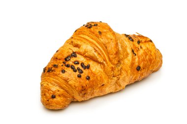 Fransız çikolatalı kruvasan izole kapatmak