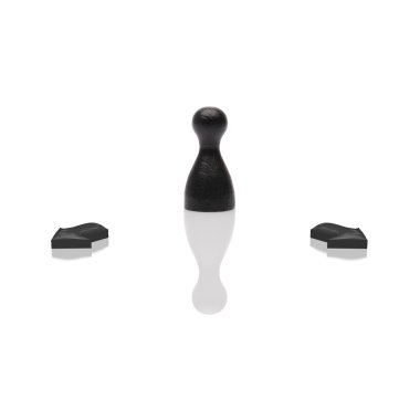 Konsept: iş seçimi, yön, karar 3d siyah piyon isol