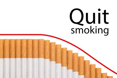 Quit smoking text graph cigarettes clipart