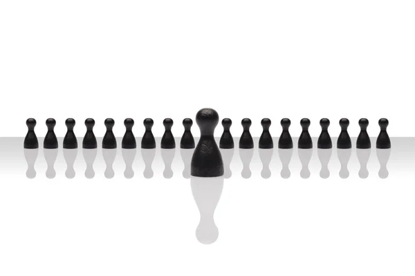 Conceito de negócio líder passo em frente grupo pequeno gradiente preto — Fotografia de Stock