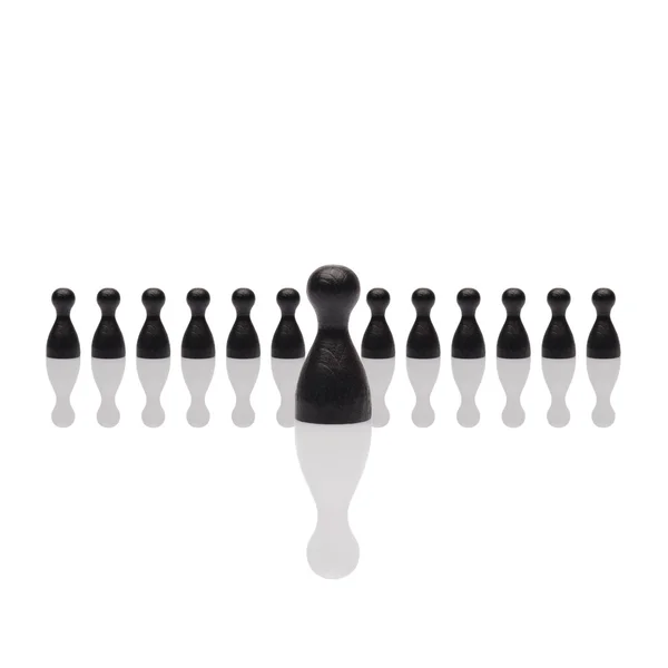 İş kavramı lider adım ileri grup küçük siyah kare