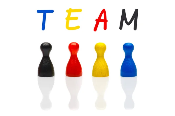 Konzeptteam, Teamwork, Organisation Primärfarbe Schwarz Shuffle — Stockfoto