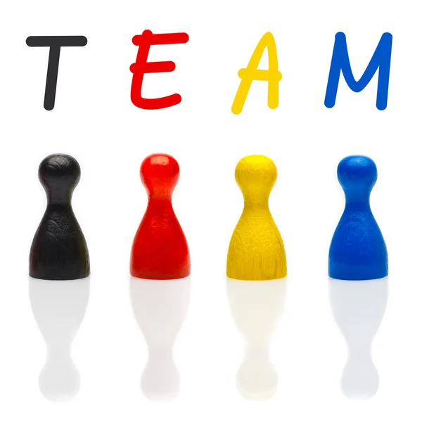 Konzeptteam, Teamarbeit, Organisation Primärfarbe schwarz Führer — Stockfoto