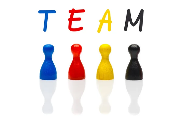 Konzeptteam, Teamwork, Organisation Primärfarbe Schwarz — Stockfoto