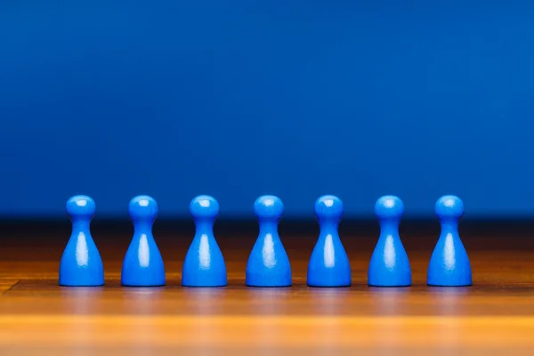 Equipe de conceito, negócios, organização, azul sobre madeira — Fotografia de Stock