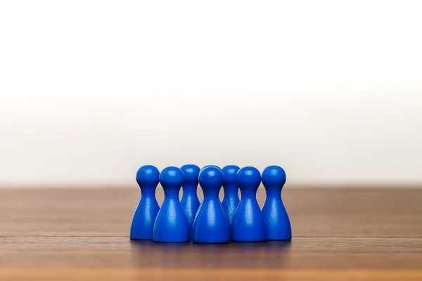 Equipe de conceito, grupo, amigos, azul e branco — Fotografia de Stock