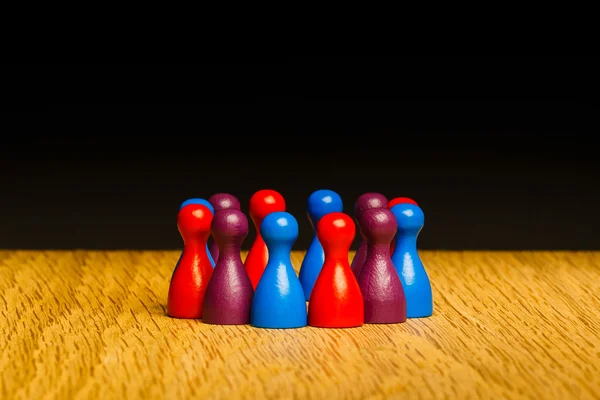 Conceito para equipe azul roxo vermelho — Fotografia de Stock