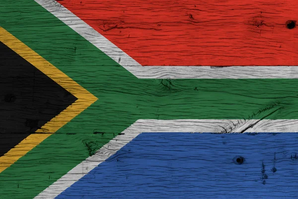 Sydafrika flagga målade gamla ek — Stockfoto