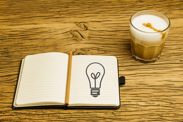 Konzept leeres Notizbuch Plan Kaffee — Stockfoto