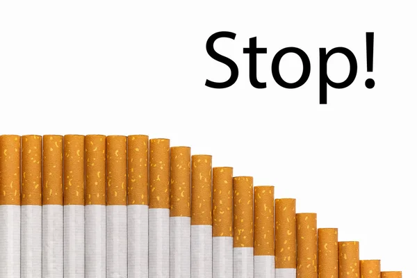 Stop smoking text graph of cigarettes — Stock Photo, Image