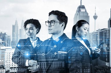 Ticarette muazzam bir büyüme elde etmek için iş dünyasındaki bir grup iş arkadaşı teknoloji üzerinde çalışıyor. İşlemleri yürütmek için dünya çapında bir süreç. Kuala Lumpur üzerinde teknik hologram simgeleri