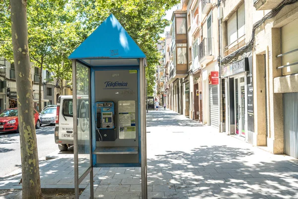 Vilafranca Del Penedes Espanha Julho Cabine Telefônica Rua Julho 2021 — Fotografia de Stock
