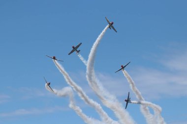 Cleveland, OH-USA 31 Ağustos 2019: GEICO Skytypers Takımının yer aldığı Cleveland Ulusal Hava Gösterisi.