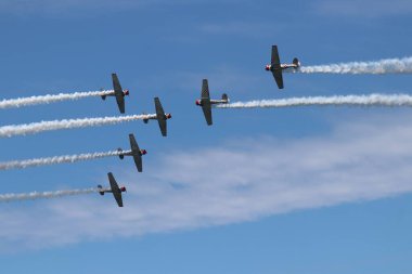 Cleveland, OH-USA 31 Ağustos 2019: GEICO Skytypers Takımının yer aldığı Cleveland Ulusal Hava Gösterisi.