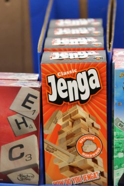 Columbus Ohio 16 Aralık 2020 Jenga İnşaat Blokları.